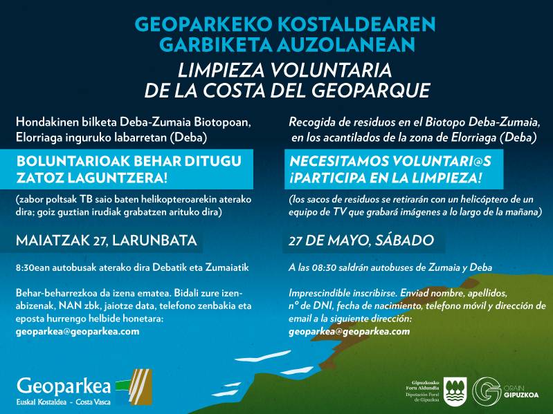 Limpieza voluntaria de la costa de Geoparkea