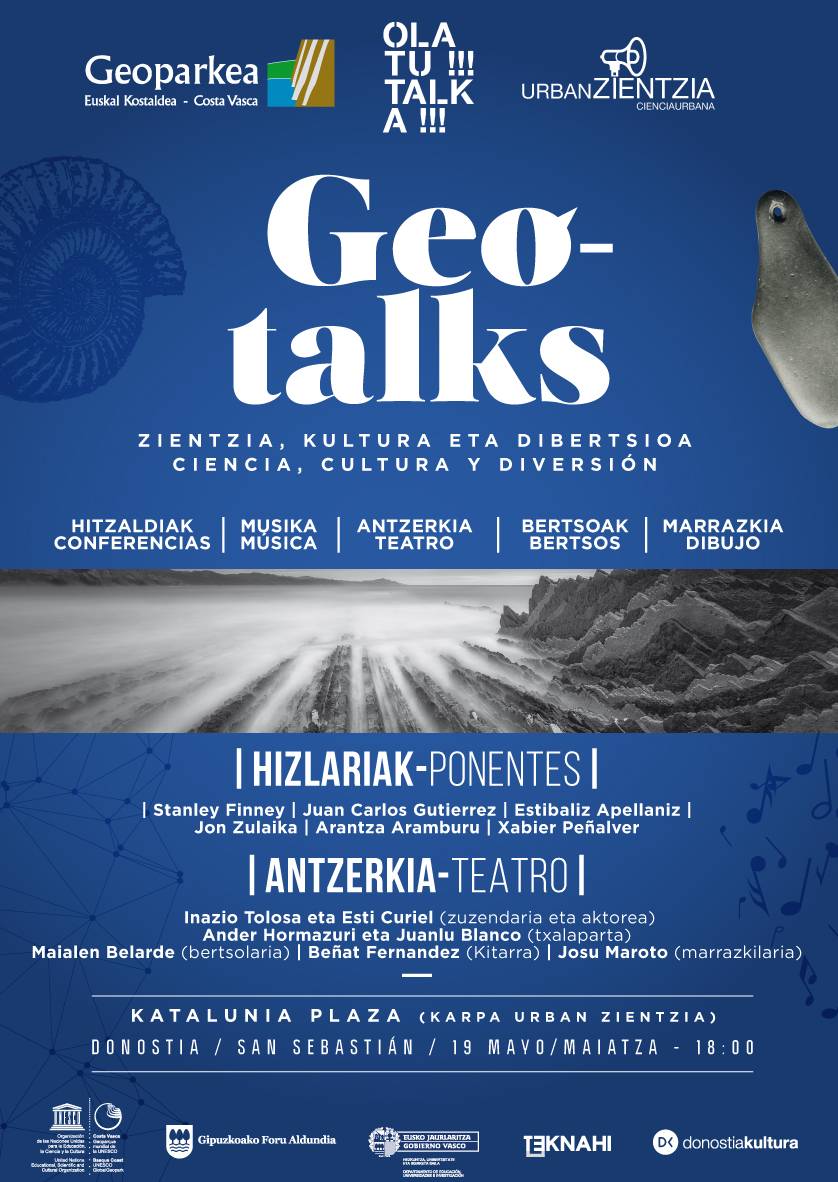 Geoparkea participa en UrbanZientzia, en el Festival Olatu Talka de Donostia, con Geo-Talks, iniciativa que combina ciencia y cultura