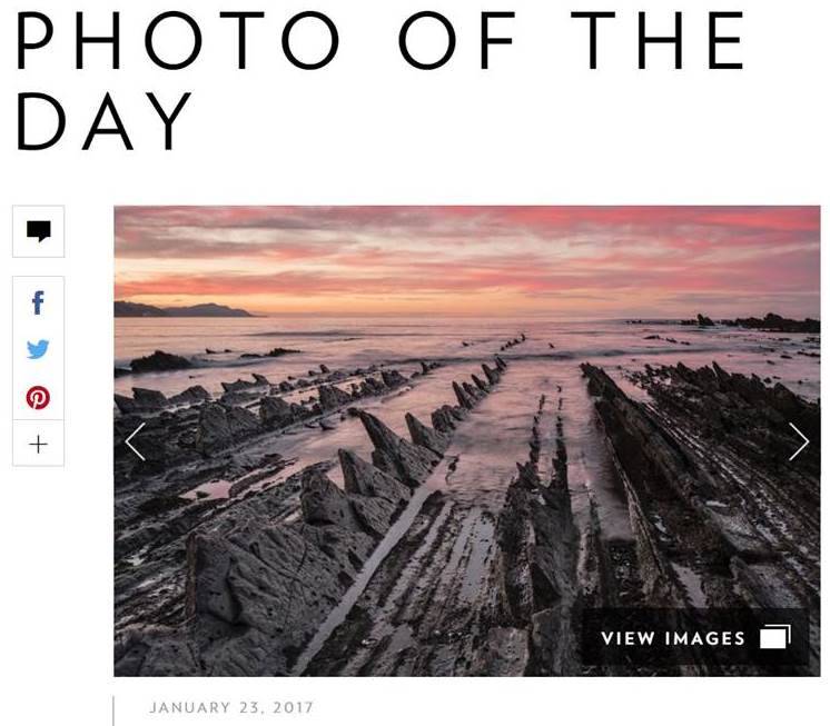 El Geoparque de la Costa Vasca, 'Foto del día' de National Geographic (M. Subirats)